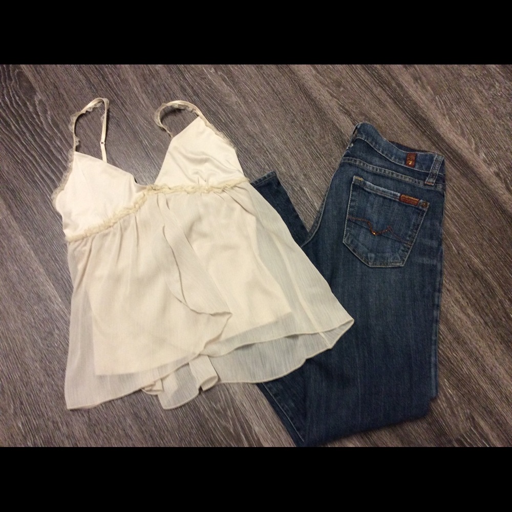 7 For All Mankind Bling Embellished Straight Leg